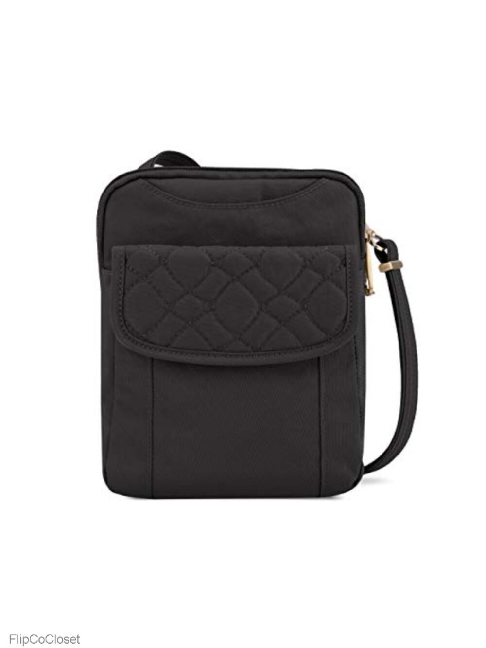 Anti-Theft Quilted Slim Pouch RFID Crossbody Travel Bag